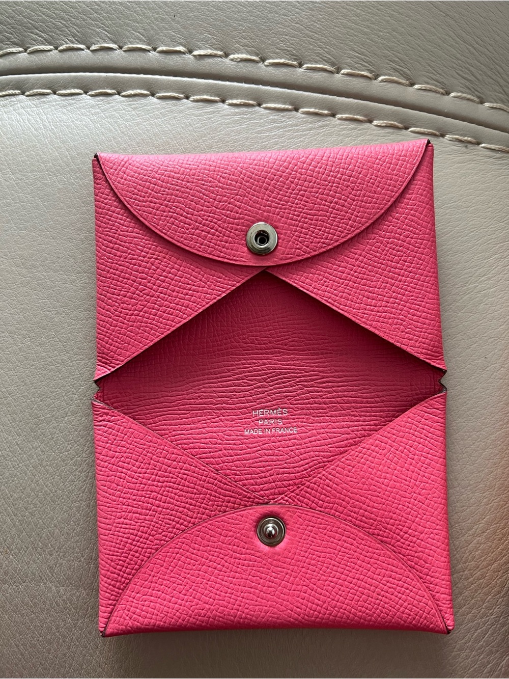 Hermes Pink Leather Card Holder - Picture 5 of 5